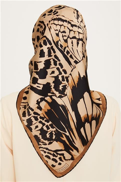Armine Obje Desenli Sura Saf İpek Eşarp 9256D 38