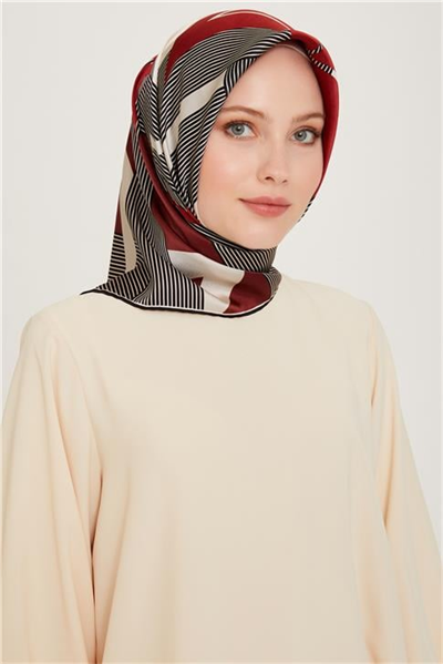 Armine Obje Desenli Sura Saf İpek Eşarp 9254D 09