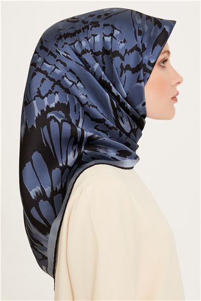 Armine Obje Desenli Sura Saf İpek Eşarp 9256D 40