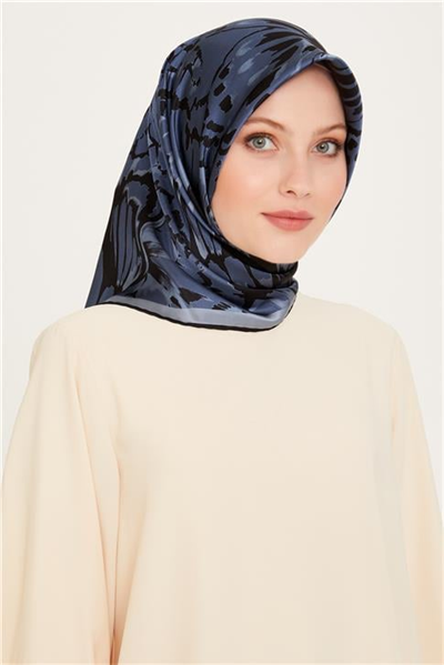 Armine Obje Desenli Sura Saf İpek Eşarp 9256D 40