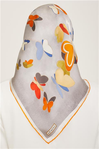 Armine Obje Desenli Twill İpek Eşarp 24Ya9146 33 33