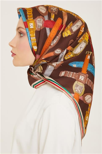 Armine Obje Desenli Twill İpek Eşarp 24Ya9141 80 85