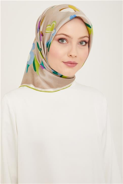 Armine Obje Desenli Twill İpek Eşarp 24Ya9146 33 05
