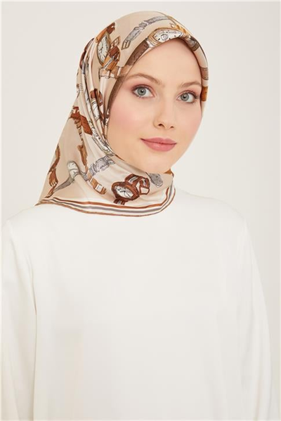 Armine Obje Desenli Twill İpek Eşarp 24Ya9141 80 84