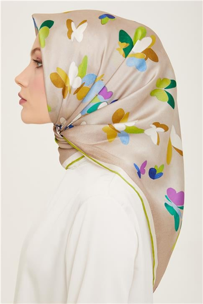 Armine Obje Desenli Twill İpek Eşarp 24Ya9146 33 05