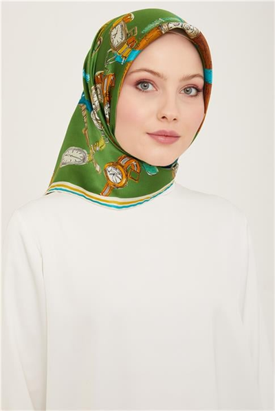 Armine Obje Desenli Twill İpek Eşarp 24Ya9141 80 50