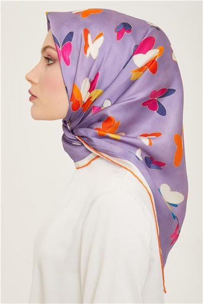 Armine Obje Desenli Twill İpek Eşarp 24Ya9146 33 31