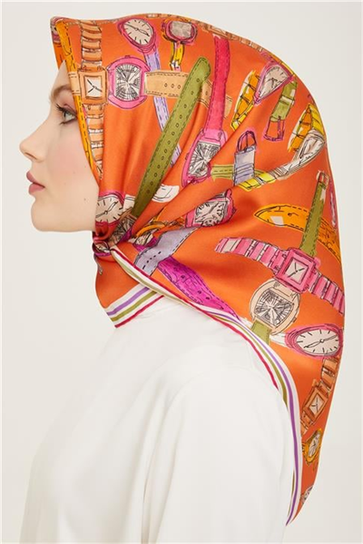 Armine Obje Desenli Twill İpek Eşarp 24Ya9141 80 04