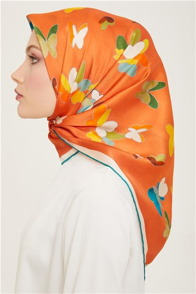 Armine Obje Desenli Twill İpek Eşarp 24Ya9146 33 02