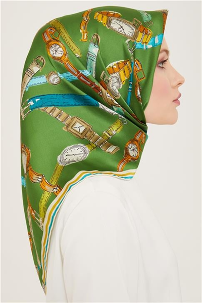Armine Obje Desenli Twill İpek Eşarp 24Ya9141 80 50
