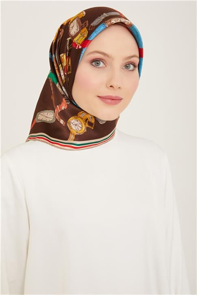 Armine Obje Desenli Twill İpek Eşarp 24Ya9141 80 85