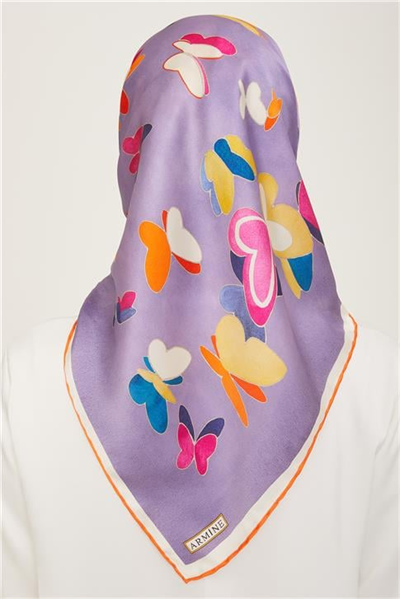Armine Obje Desenli Twill İpek Eşarp 24Ya9146 33 31