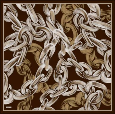 Armine Obje Desenli Twill Saf İpek Eşarp 9253D 03