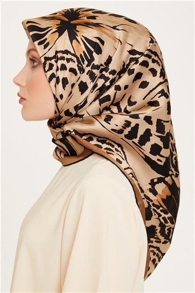 Armine Obje Desenli Twill Saf İpek Eşarp 9256D 38