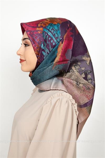 Armine Özel Nostalji Serisi Twill İpek Eşarp Modelleri 7716D-12