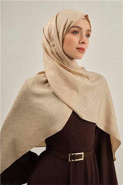 Armine Pamuk  Floş Monogram Zincir Şal 1 63