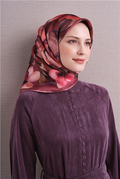 Armine Saf İpek Twill Eşarp 9632D 01