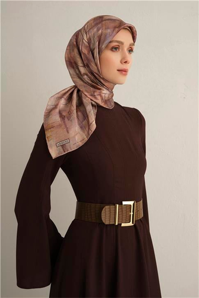 Armine Soyut Desenli Saf İpek Sura Eşarp 9339D 58