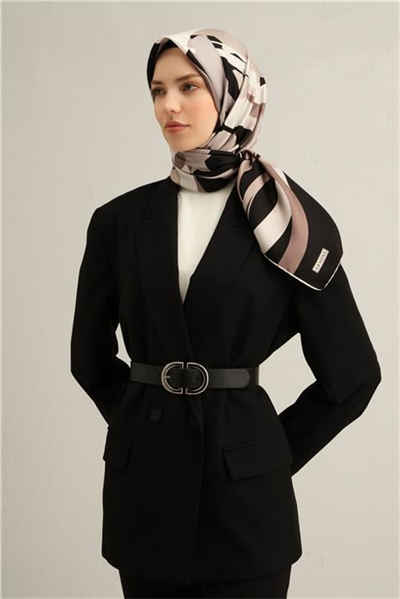 Armine Soyut Desenli Saf İpek Sura Eşarp 9328D 85