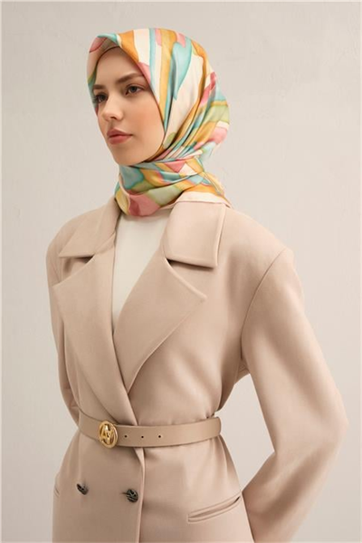 Armine Soyut Desenli Saf İpek Sura Eşarp 9306D 37