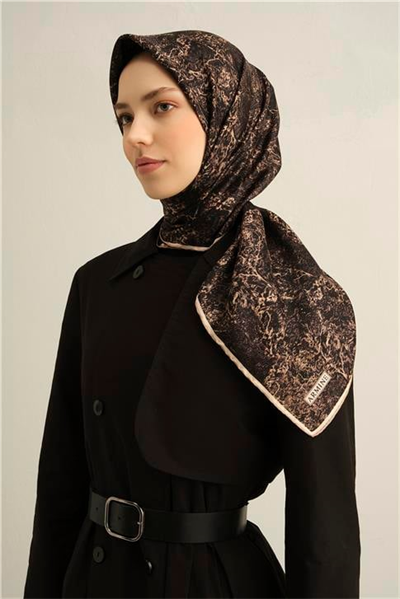 Armine Soyut Desenli Saf İpek Sura Eşarp 9311D 04