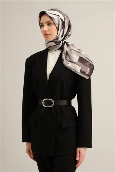 Armine Soyut Desenli Saf İpek Sura Eşarp 9306D 03