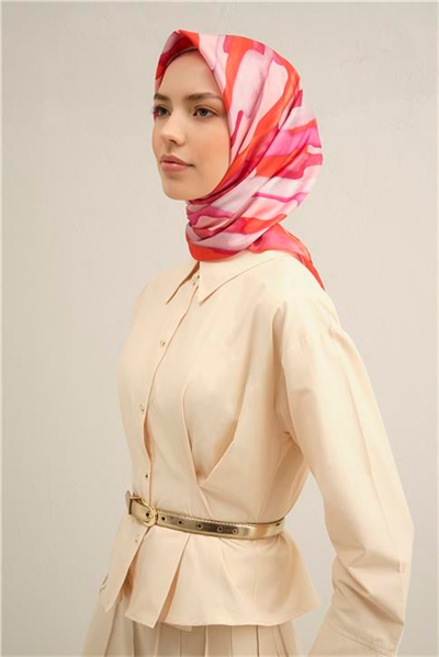 Armine Soyut Desenli Saf İpek Sura Eşarp 9306D 53