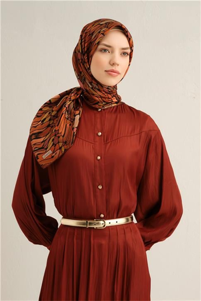 Armine Soyut Desenli Saf İpek Sura Eşarp 9335D 52