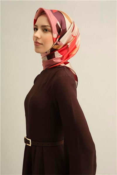 Armine Soyut Desenli Saf İpek Sura Eşarp 9328D 83