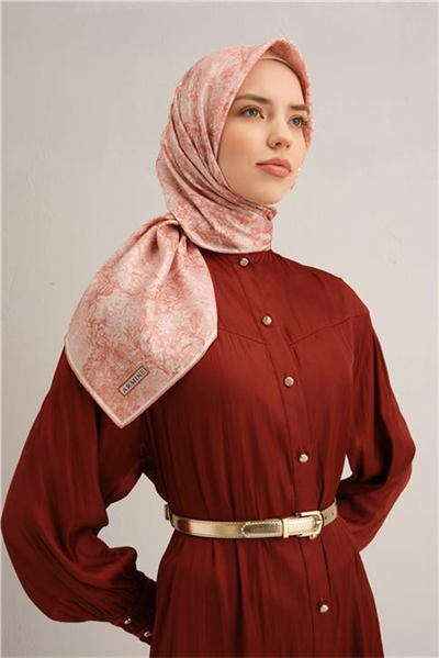 Armine Soyut Desenli Saf İpek Sura Eşarp 9311D 02