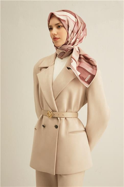 Armine Soyut Desenli Saf İpek Sura Eşarp 9306D 33