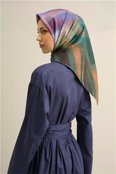 Armine Soyut Desenli Saf İpek Sura Eşarp 9308D 06
