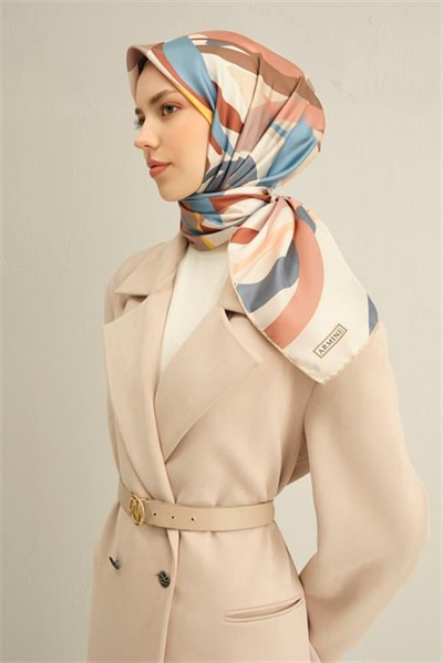 Armine Soyut Desenli Saf İpek Sura Eşarp 9328D 38