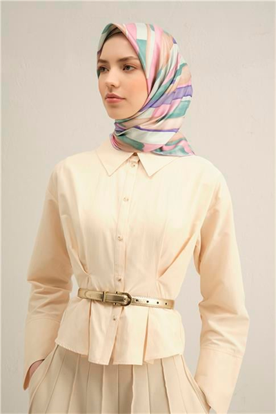 Armine Soyut Desenli Saf İpek Sura Eşarp 9306D 38