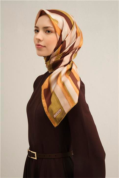 Armine Soyut Desenli Saf İpek Sura Eşarp 9306D 52