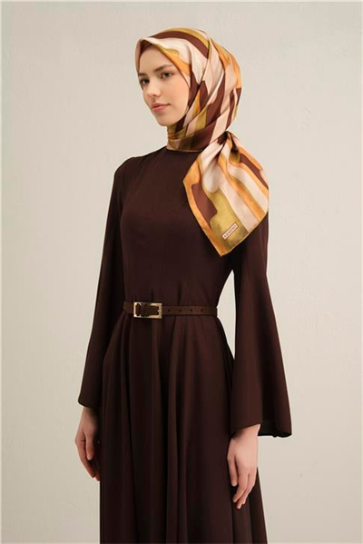 Armine Soyut Desenli Saf İpek Sura Eşarp 9306D 52