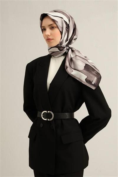 Armine Soyut Desenli Saf İpek Sura Eşarp 9306D 03