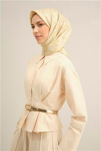 Armine Soyut Desenli Saf İpek Sura Eşarp 9311D 07