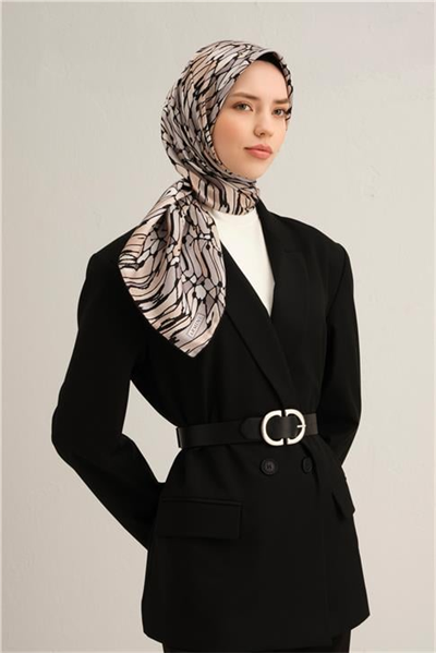 Armine Soyut Desenli Saf İpek Sura Eşarp 9335D 86