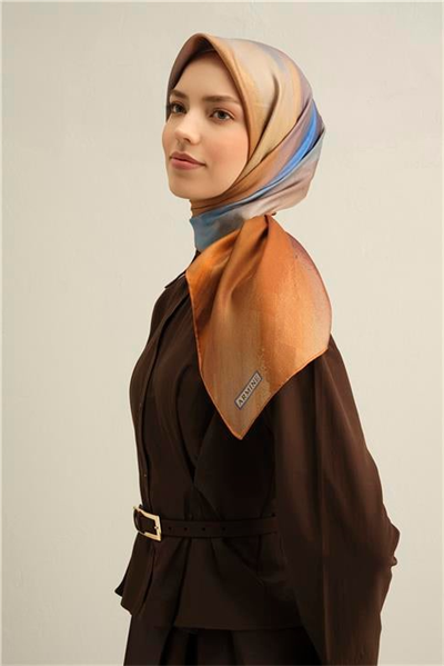 Armine Soyut Desenli Saf İpek Sura Eşarp 9308D 02