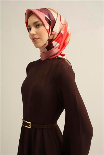 Armine Soyut Desenli Saf İpek Sura Eşarp 9328D 83