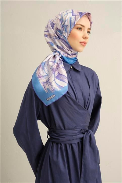 Armine Soyut Desenli Saf İpek Sura Eşarp 9350D 51