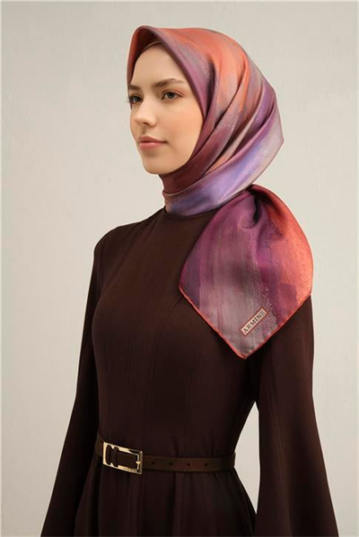 Armine Soyut Desenli Saf İpek Sura Eşarp 9308D 03