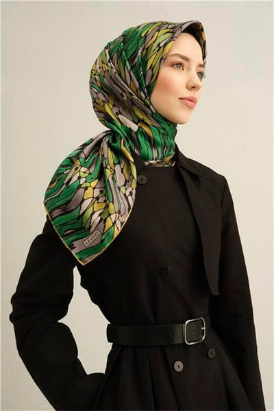 Armine Soyut Desenli Saf İpek Sura Eşarp 9335D 84