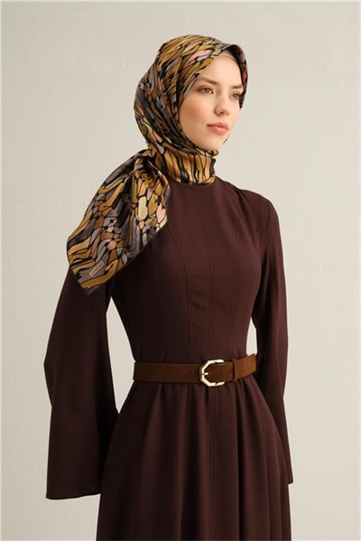 Armine Soyut Desenli Saf İpek Sura Eşarp 9335D 50