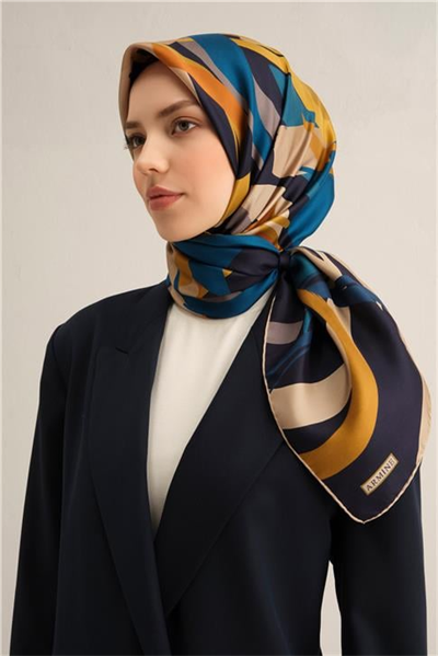 Armine Soyut Desenli Saf İpek Sura Eşarp 9328D 56