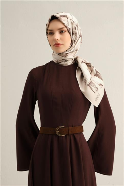 Armine Soyut Desenli Saf İpek Sura Eşarp 9350D 82