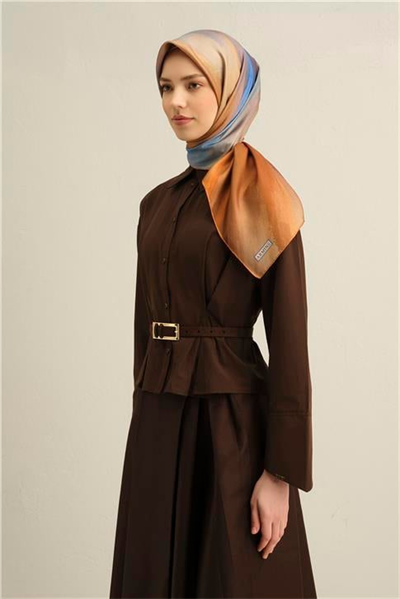 Armine Soyut Desenli Saf İpek Sura Eşarp 9308D 02