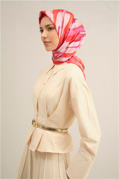 Armine Soyut Desenli Saf İpek Sura Eşarp 9306D 53