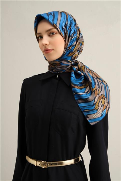 Armine Soyut Desenli Saf İpek Sura Eşarp 9335D 01